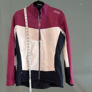 Women's Ski Jacket in Berry, White, and Navy
